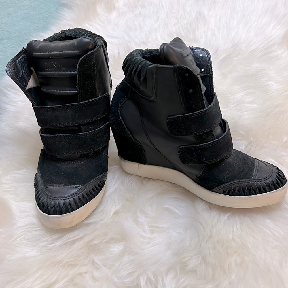 Diesel We Ally Sneaker Leather Wedge Size 6.5